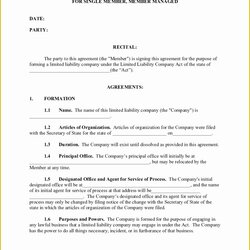 Wonderful Free Missouri Operating Agreement Template Single Member Of Edit