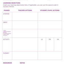 Eminent Editable Lesson Plan Template With Assessment Sheet For Effective Teaching Proforma Marking Free