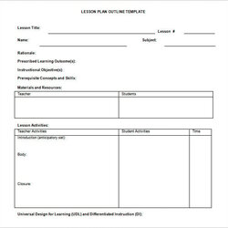 Peerless Lesson Plan Outline Template Free Word Format Download Sample Doc Templates