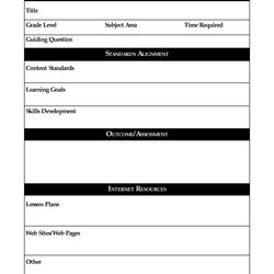 Printable Lesson Plan Template Free To Download Templates Plans Core Blank Daily Preschool Common Format