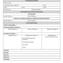 Outstanding Lesson Plan Template Word Planning