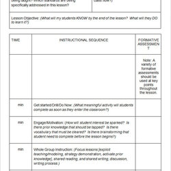 Capital Blank Lesson Plan Template Word Sample