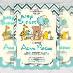 Eminent Baby Shower Kids Flyer Template Free And Premium Flyers Club