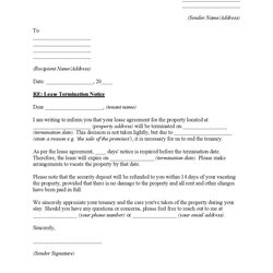 Splendid Lease Termination Letter To Tenant Template Free Download Easy