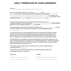 Super Early Lease Termination Letters Agreements Letter Tenant Apartment Agreement Template Needs