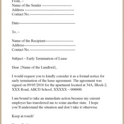 The Highest Standard Lease Termination Letter Template Format Sample Example Contract Early