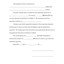 The Highest Quality Termination Of Lease Agreement Form Free Printable Documents Rental Mutual Terminate