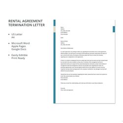Swell Free Rental Agreement Termination Letter Template Templates