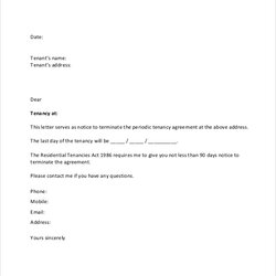 Supreme Lease Termination Notice Template Business Letter End Tenant Landlord