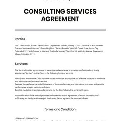 Spiffing Consulting Services Agreement Sample Template Google Docs Word Copy