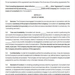 Simple Consulting Agreement Template Contract Free Download