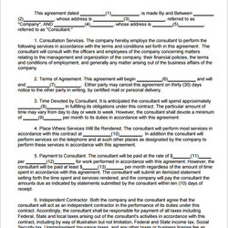 Fine Simple Consulting Agreement Template Free Doc Download