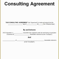 Wonderful Free Consulting Agreement Template Word Of Simple Contract Consultant Sub Templates