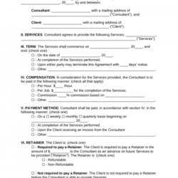Free Consulting Agreement Template With Retainer Word Independent Contractor