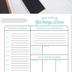 Printable Daily To Do List And Tips For More Productive Day Happy Agenda Done Productivity Task Ahead