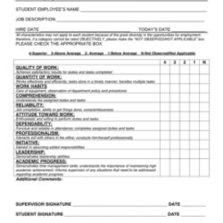 Admirable Employee Evaluation Form Templates And Samples Students Forms