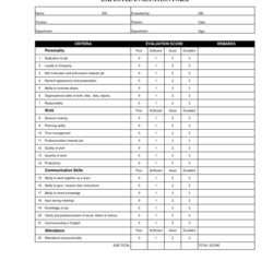 Employee Evaluation Form