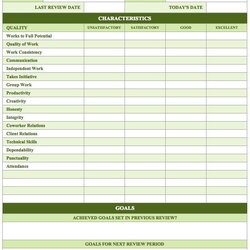 Exceptional Employee Performance Scorecard Template Review Evaluation Form Appraisal Sample Report Board