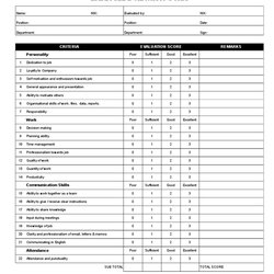 Champion Employee Evaluation Form