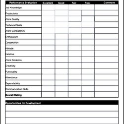 Employee Evaluation Form Example Sample Templates