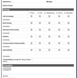 Spiffing Employee Evaluation Forms Examples