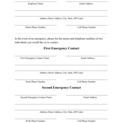Excellent Printable Emergency Contact Form Employee Forms Free Online Print Big