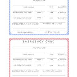 Spiffing Best In Case Of Emergency Card Template Contact Daycare