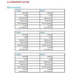 Exceptional Printable Emergency Contact Forms Free Form