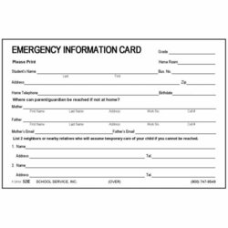 Brilliant Printable Emergency Contact Cards Template Business Regarding Employee Pertaining Throughout