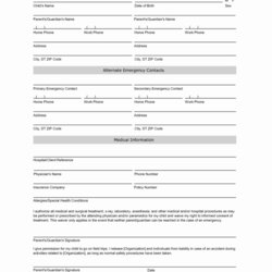 Emergency Contact Form Word Doc Intended For Co Card Template