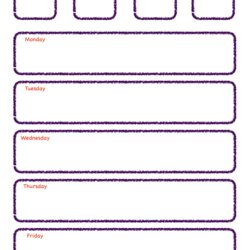 Matchless Printable Weekly Lesson Plan Template