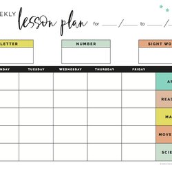 Splendid Weekly Lesson Plan Printable Templates Planner