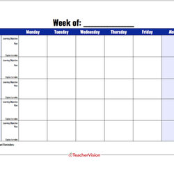 Fantastic Printable Weekly Lesson Plan Template Planning