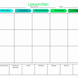 Printable Weekly Lesson Plan Template Preschool Free Ideas With Blank