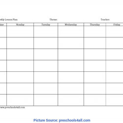 Superb Free Lesson Plan Templates Common Core Preschool Weekly Blank Simple Template