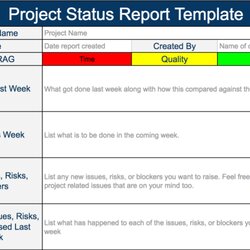 Fine Weekly Progress Report Template Project Management Professional Sponsor