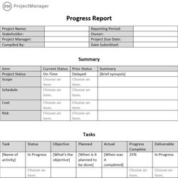 Free Progress Report Template For Projects Word Download