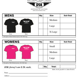 Matchless Shirt Order Forms The Form Template Printable Custom Templates Sample Excel Word Fundraiser
