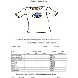 Swell Printable Shirt Order Form Template Templates