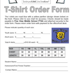 Outstanding Printable Shirt Order Forms Templates Form Template Excel Word School Screen Doc Find