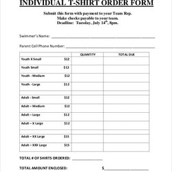 Wizard Editable Shirt Order Form Template Free Individual