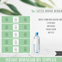 Eminent Water Bottle Label Template