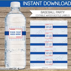 Terrific Oz Water Bottle Label Template Free Of Baseball Party Drink Drinks Bowling Labels