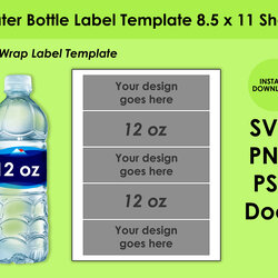 Very Good Water Bottle Label Template Sheet And