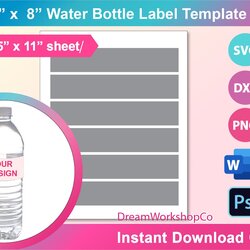 Super Water Bottle Labels Template Label Blank