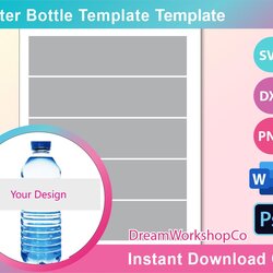 High Quality Water Bottle Labels Template Blank Label