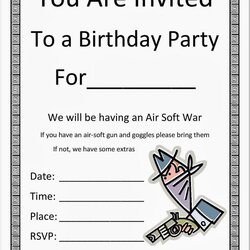 Cool Birthday Invite Templates Microsoft Word Invitation