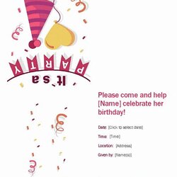 Tremendous Microsoft Word Birthday Invitation Template Lovely Free