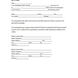 Superb Vehicle Bill Of Sale Form Free Download Forms