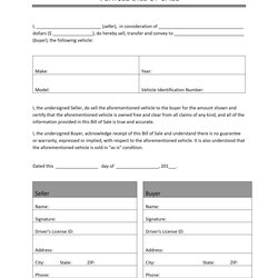 Capital Free Printable Auto Bill Of Sale Form Generic